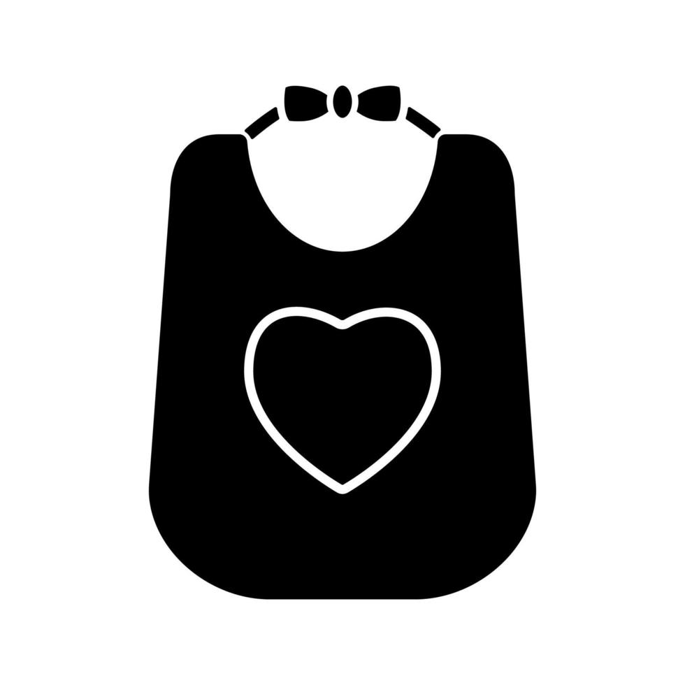 icône de glyphe de bavoir de bébé. symbole de la silhouette. espace négatif. illustration vectorielle isolée vecteur