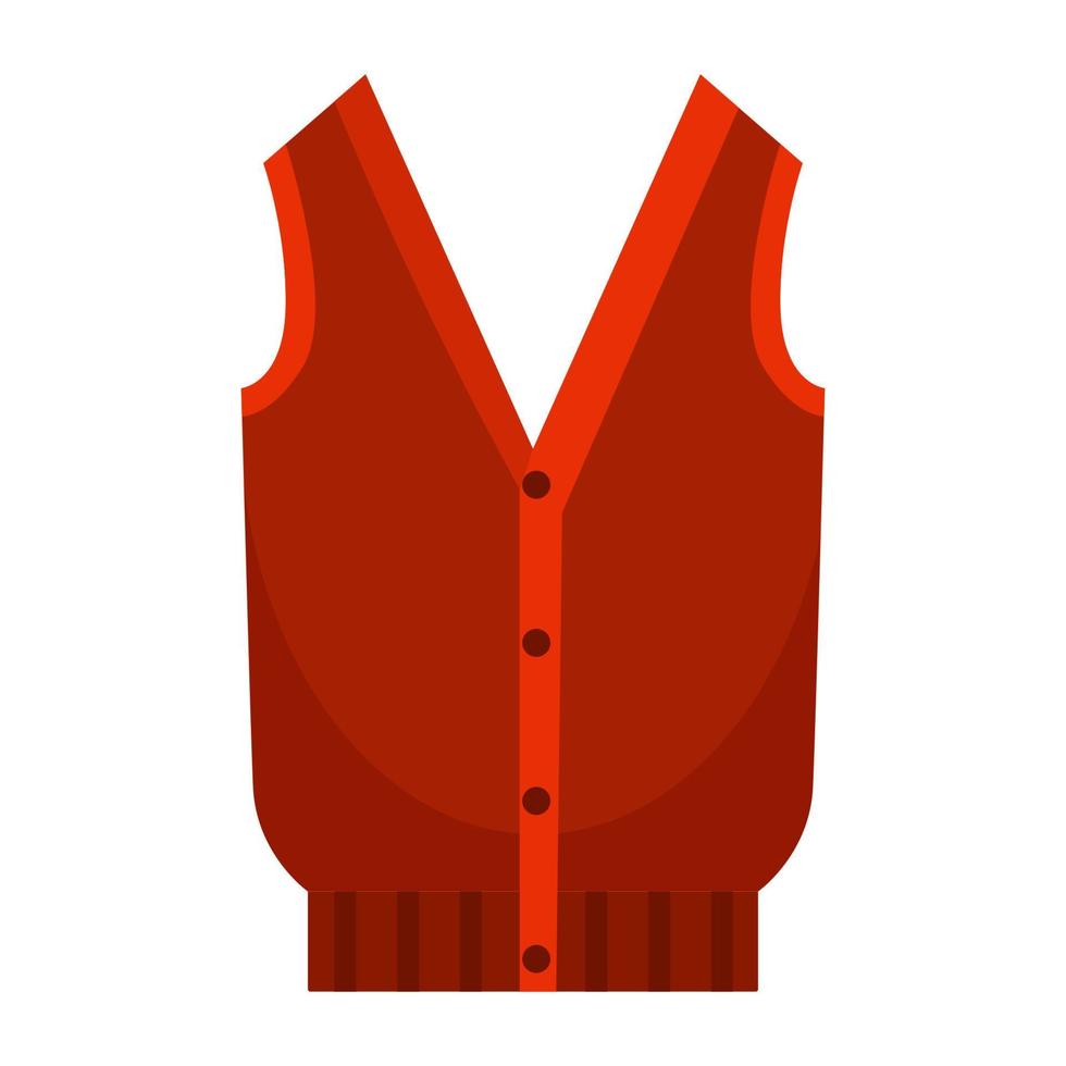 veste en tricot pour enfants rouge dessin animé avec boutons. clipart vectoriel pour la conception de l'automne.