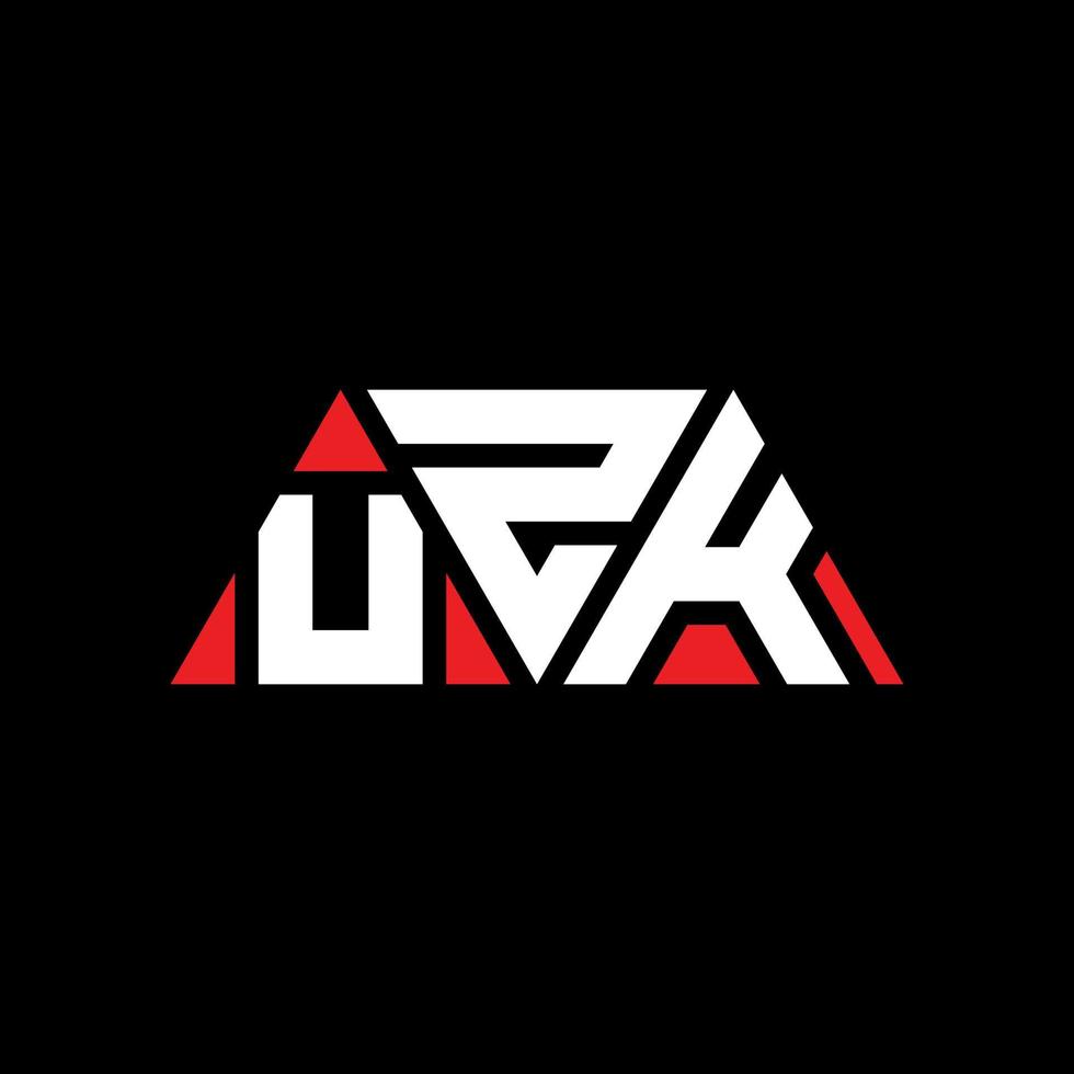 création de logo de lettre triangle uzk avec forme de triangle. monogramme de conception de logo triangle uzk. modèle de logo vectoriel triangle uzk avec couleur rouge. logo triangulaire uzk logo simple, élégant et luxueux. ouzk