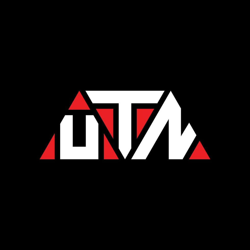 création de logo de lettre triangle utn avec forme de triangle. monogramme de conception de logo triangle utn. modèle de logo vectoriel triangle utn avec couleur rouge. logo triangulaire utn logo simple, élégant et luxueux. utn