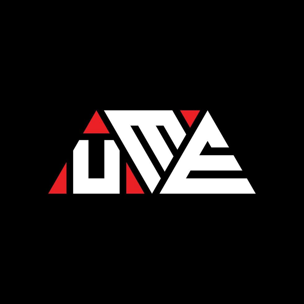 création de logo de lettre triangle ume avec forme de triangle. monogramme de conception de logo triangle ume. modèle de logo vectoriel triangle ume avec couleur rouge. ume logo triangulaire logo simple, élégant et luxueux. euh