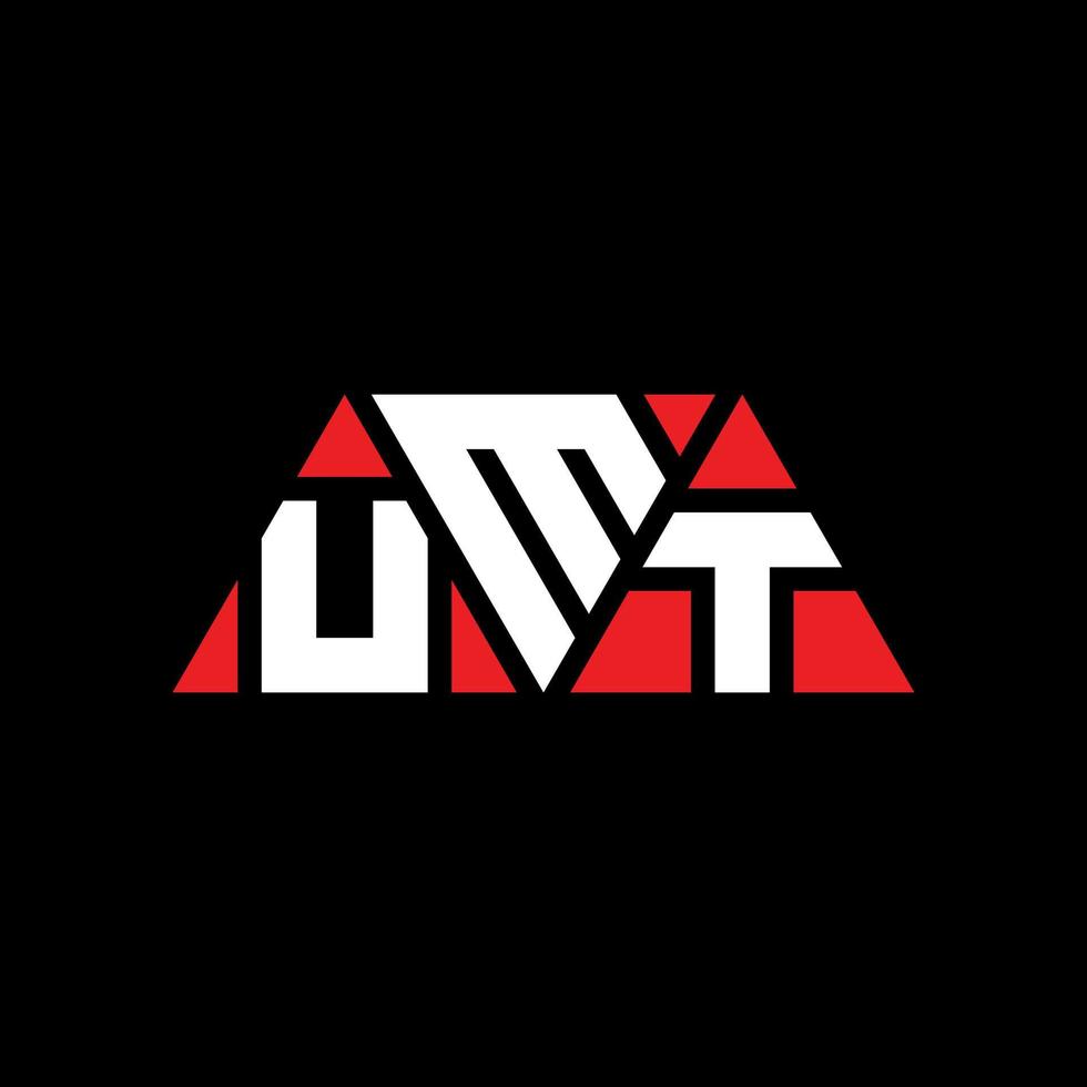 création de logo de lettre triangle umt avec forme de triangle. monogramme de conception de logo triangle umt. modèle de logo vectoriel triangle umt avec couleur rouge. logo triangulaire umt logo simple, élégant et luxueux. euh