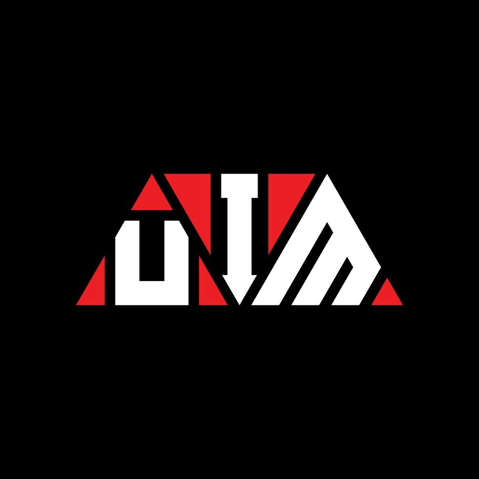 création de logo de lettre triangle uim avec forme de triangle. monogramme de conception de logo triangle uim. modèle de logo vectoriel triangle uim avec couleur rouge. uim logo triangulaire logo simple, élégant et luxueux. uim