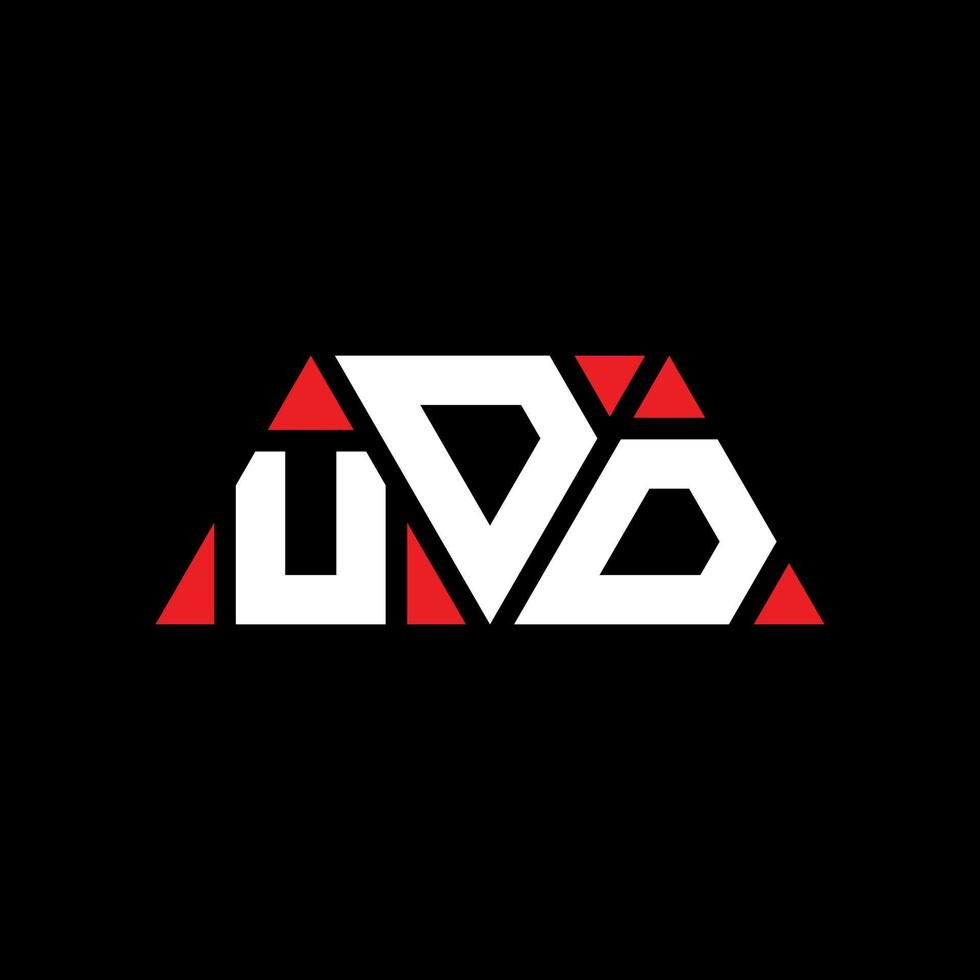 création de logo de lettre triangle udd avec forme de triangle. monogramme de conception de logo triangle udd. modèle de logo vectoriel triangle udd avec couleur rouge. logo triangulaire udd logo simple, élégant et luxueux. oud