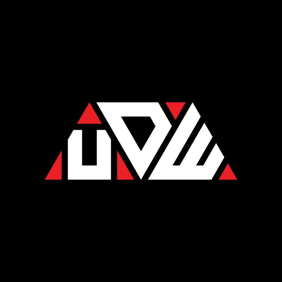 création de logo de lettre triangle udw avec forme de triangle. monogramme de conception de logo triangle udw. modèle de logo vectoriel triangle udw avec couleur rouge. logo triangulaire udw logo simple, élégant et luxueux. udw