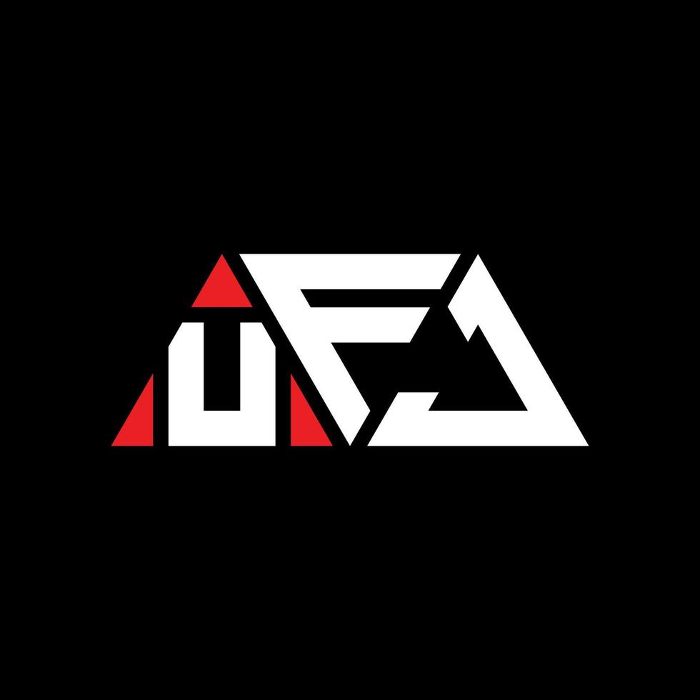 création de logo de lettre triangle ufj avec forme de triangle. monogramme de conception de logo triangle ufj. modèle de logo vectoriel triangle ufj avec couleur rouge. logo triangulaire ufj logo simple, élégant et luxueux. ufj