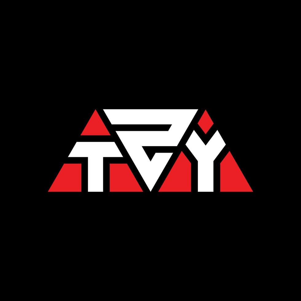 création de logo de lettre triangle tzy avec forme de triangle. monogramme de conception de logo triangle tzy. modèle de logo vectoriel triangle tzy avec couleur rouge. logo triangulaire tzy logo simple, élégant et luxueux. tzy