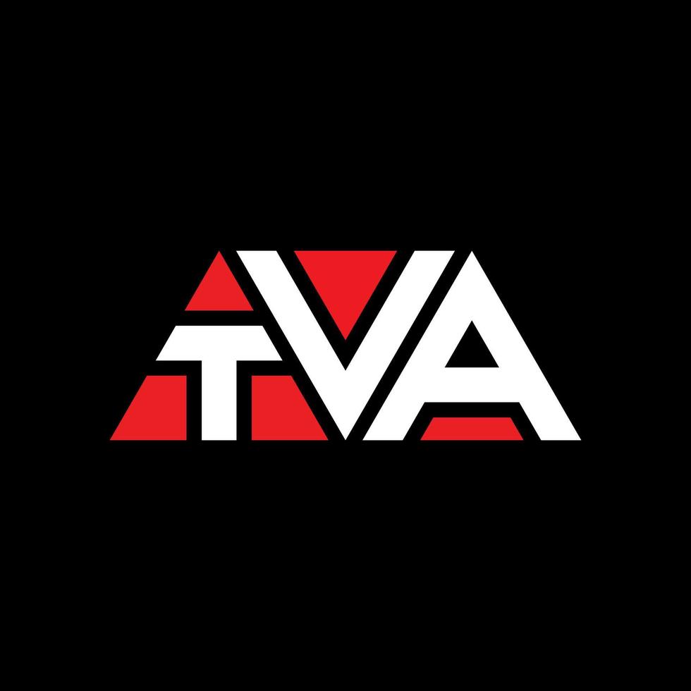 création de logo de lettre triangle tva avec forme de triangle. monogramme de conception de logo triangle tva. modèle de logo vectoriel triangle tva avec couleur rouge. logo triangulaire tva logo simple, élégant et luxueux. tva