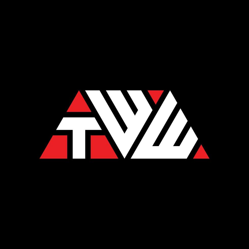 création de logo de lettre triangle tww avec forme de triangle. monogramme de conception de logo triangle tww. modèle de logo vectoriel triangle tww avec couleur rouge. logo triangulaire tww logo simple, élégant et luxueux. deux