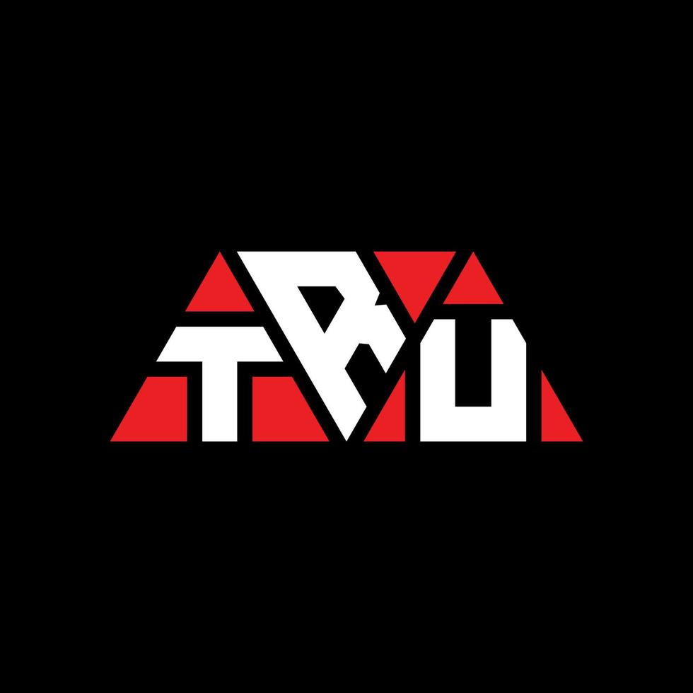 création de logo de lettre triangle tru avec forme de triangle. monogramme de conception de logo tru triangle. modèle de logo vectoriel tru triangle avec couleur rouge. tru logo triangulaire logo simple, élégant et luxueux. vrai