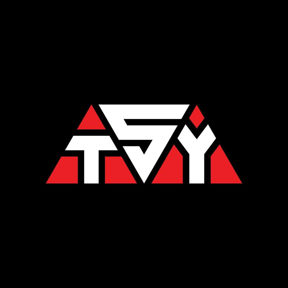 création de logo de lettre triangle tsy avec forme de triangle. monogramme de conception de logo triangle tsy. modèle de logo vectoriel triangle tsy avec couleur rouge. logo triangulaire tsy logo simple, élégant et luxueux. tsy