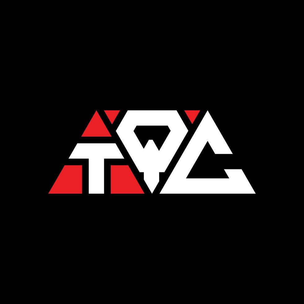 création de logo de lettre triangle tqc avec forme de triangle. monogramme de conception de logo triangle tqc. modèle de logo vectoriel triangle tqc avec couleur rouge. logo triangulaire tqc logo simple, élégant et luxueux. tqc