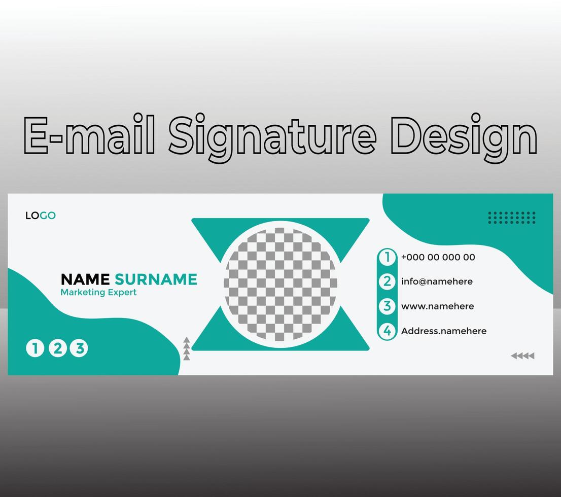 conception de signature d'e-mail vecteur