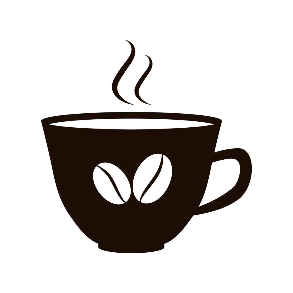 illustration plate de symbole de tasse de café chaud vecteur