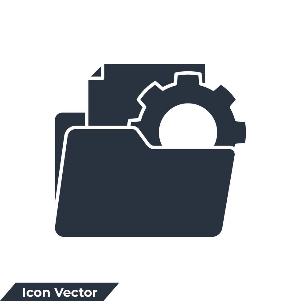 illustration vectorielle du logo de l'icône de gestion des données. modèle de symbole de projet de document pour la collection de conception graphique et web vecteur