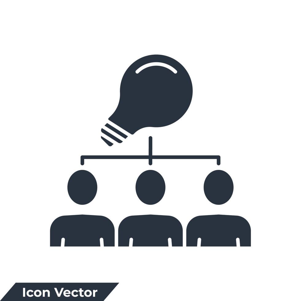 illustration vectorielle de travail d'équipe icône logo. modèle de symbole de collaboration pour la collection de conception graphique et web vecteur