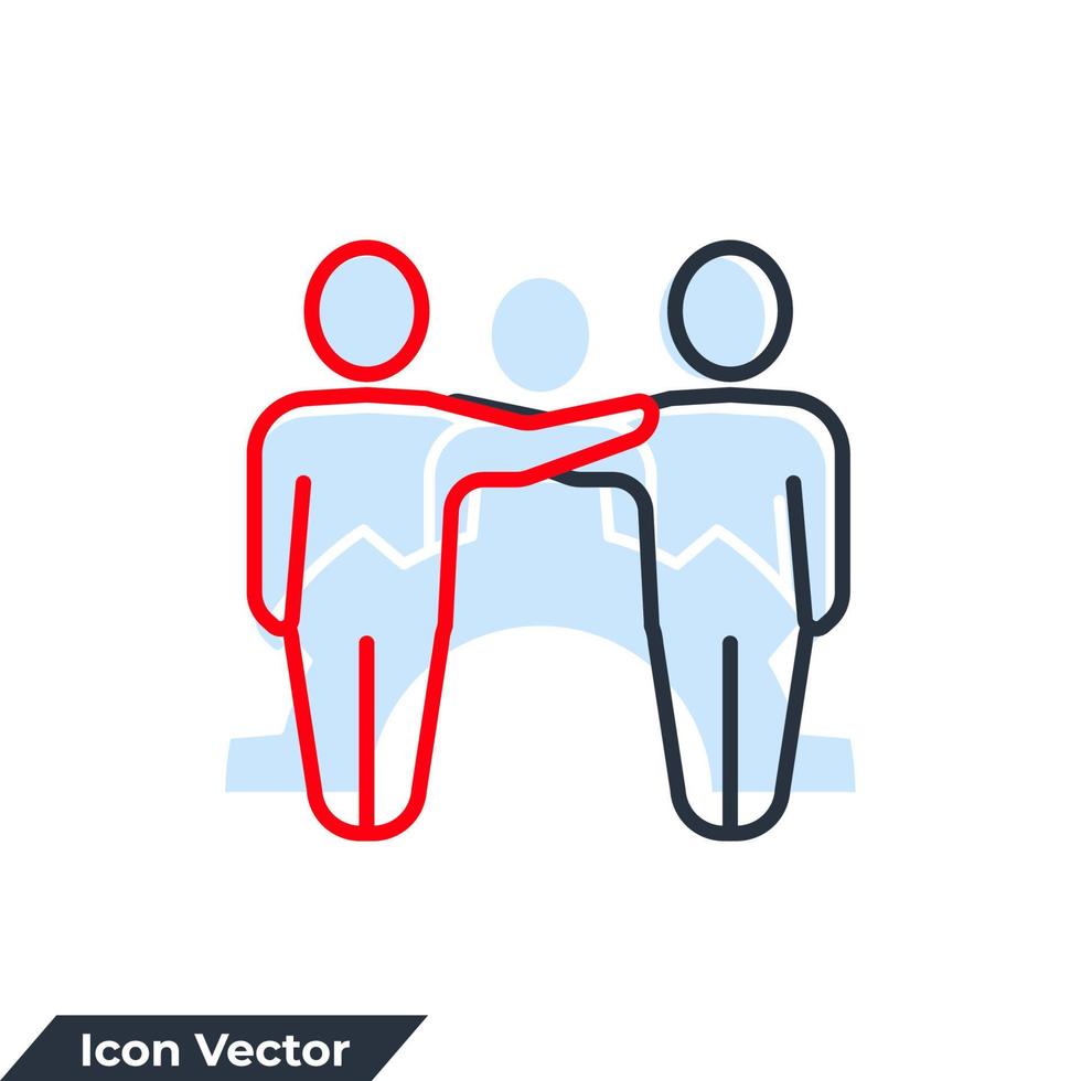 coopération icône logo illustration vectorielle. modèle de symbole d'amitié pour la collection de conception graphique et web vecteur