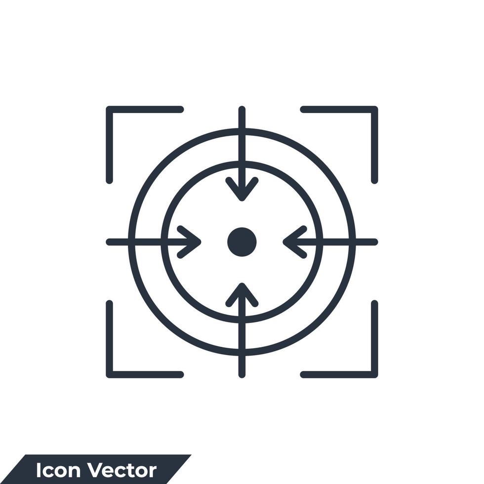 mise au point icône logo illustration vectorielle. modèle de symbole cible pour la collection de conception graphique et web vecteur