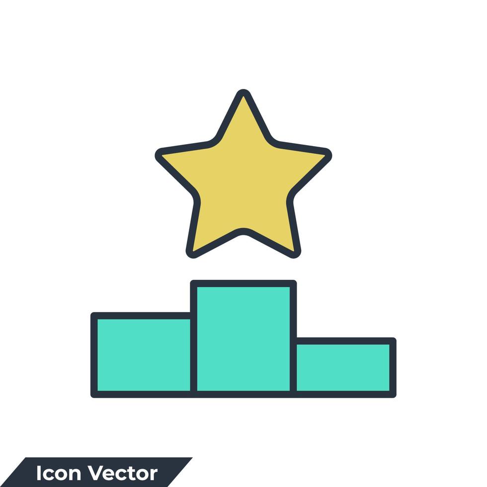 podium avec illustration vectorielle de logo icône étoile. modèle de symbole de classement pour la collection de conception graphique et web vecteur