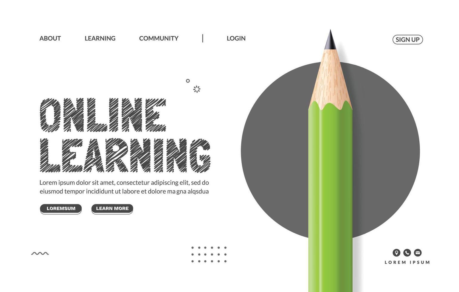 modèle de bannière web de cours, d'apprentissage et de didacticiels en ligne. bienvenue à l'arrière-plan de l'école, concept d'éducation numérique e-learning vecteur