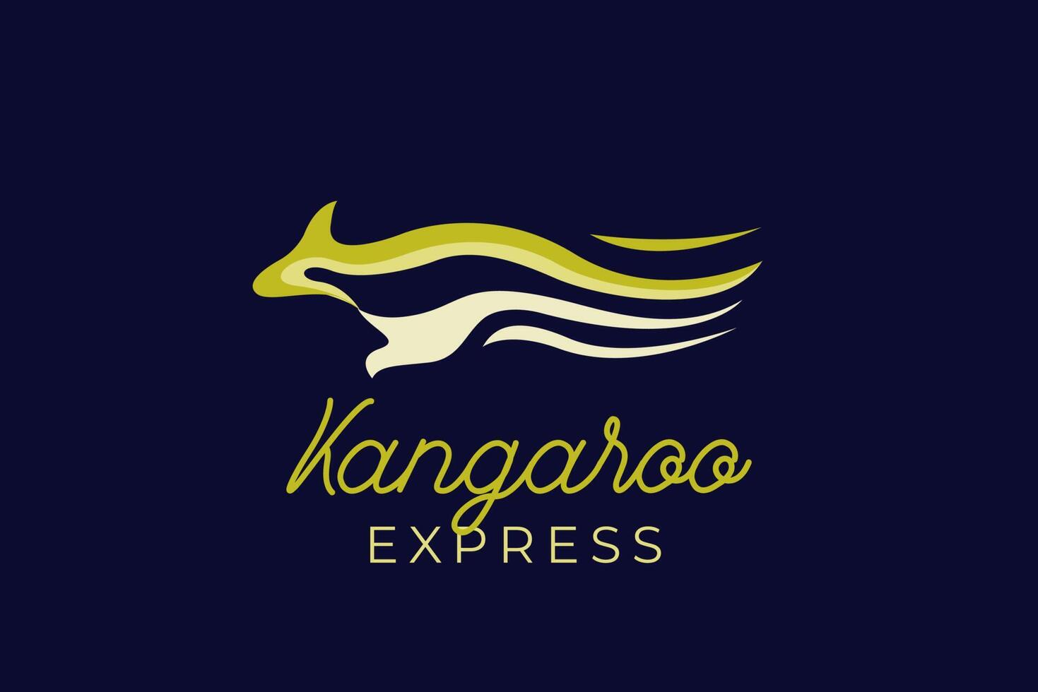 kangourou express avec modèle de logo de vitesse moderne vecteur