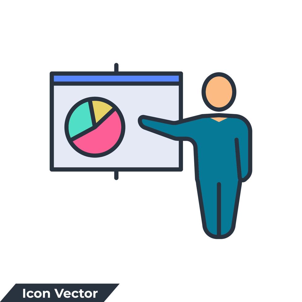 présentation icône logo illustration vectorielle. modèle de symbole de formation pour la collection de conception graphique et web vecteur