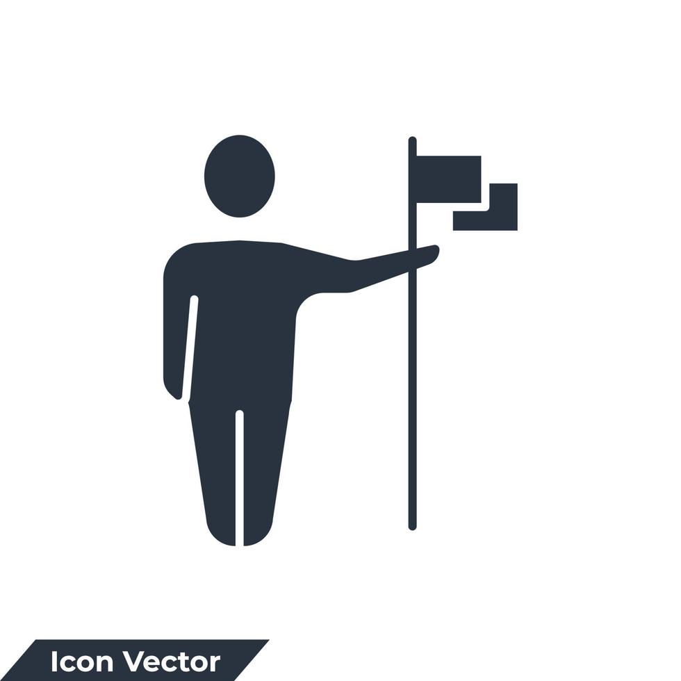 illustration vectorielle de leadership icône logo. modèle de symbole d'homme de succès pour la collection de conception graphique et web vecteur
