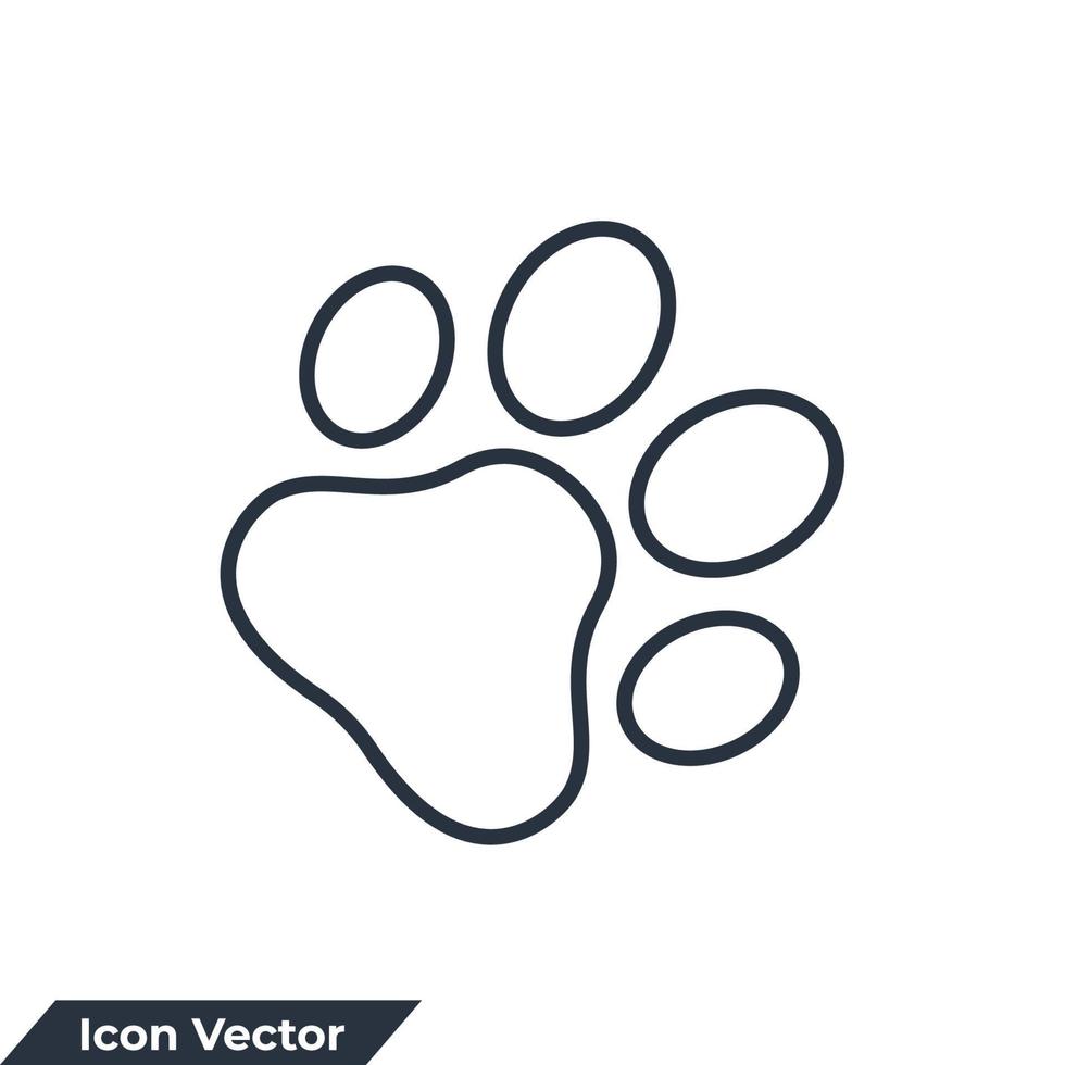 illustration vectorielle du logo de l'icône de la faune. modèle de symbole d'impression de patte pour la collection de conception graphique et web vecteur