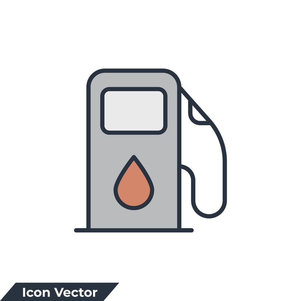 illustration vectorielle du logo de l'icône de la station-service. modèle de symbole de pompe à carburant pour la collection de conception graphique et web vecteur