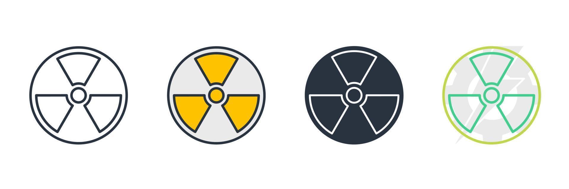 illustration vectorielle du logo de l'icône de l'énergie nucléaire. modèle de symbole de rayonnement pour la collection de conception graphique et web vecteur