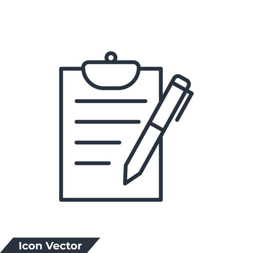 rapport icône logo illustration vectorielle. modèle de symbole d'audit et d'analyse pour la collection de conception graphique et web vecteur