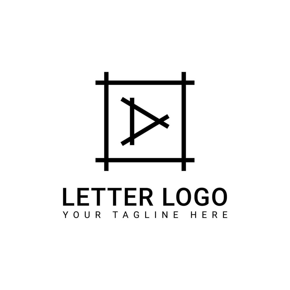 création de logo monogramme noir simple et propre avec la lettre d vecteur