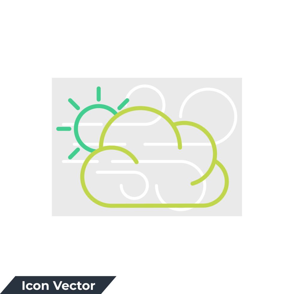 icône météo logo illustration vectorielle. nuage avec modèle de symbole de soleil pour la collection de conception graphique et web vecteur