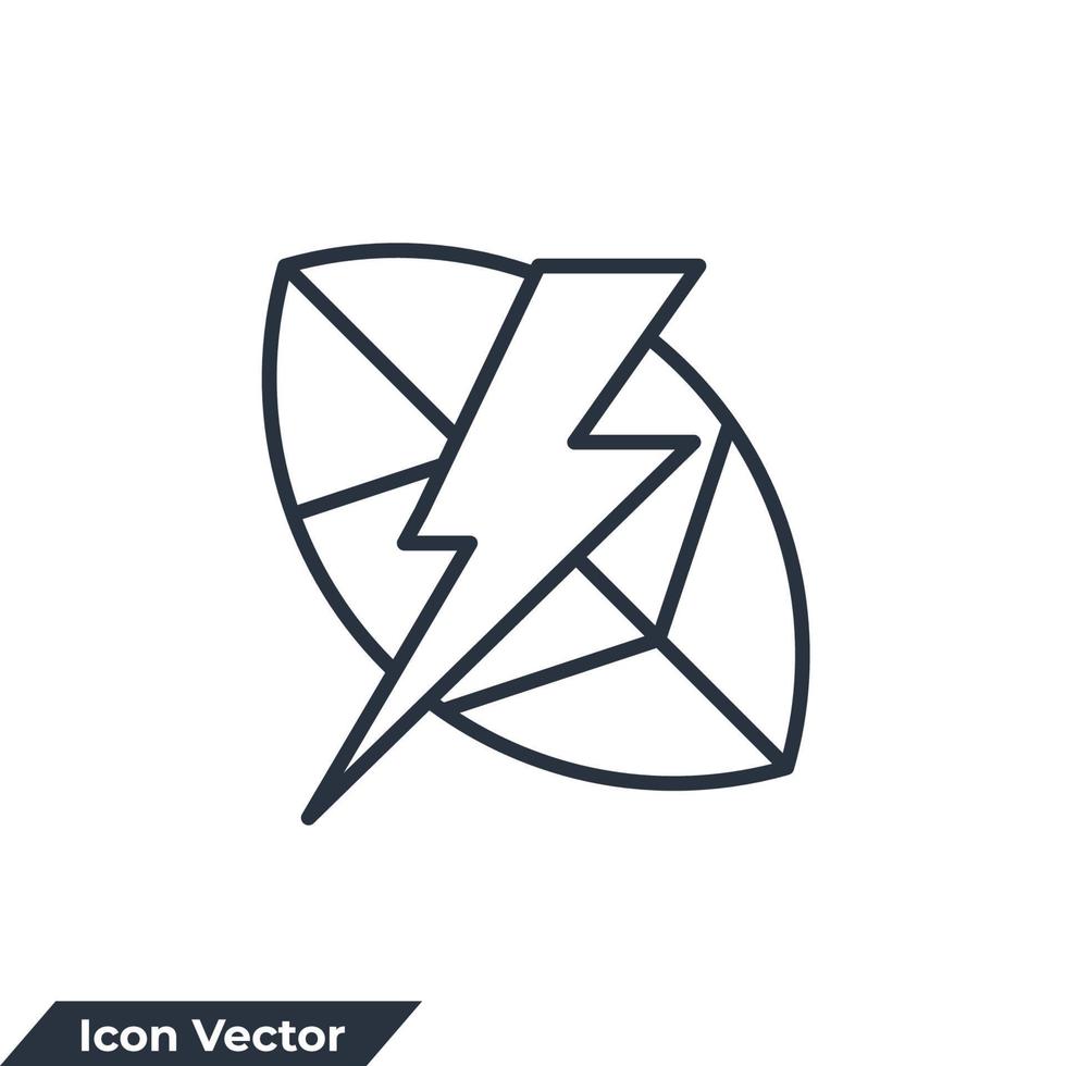 illustration vectorielle du logo de l'icône verte de l'énergie. eco laisse le modèle de symbole d'énergie électrique pour la collection de conception graphique et web vecteur