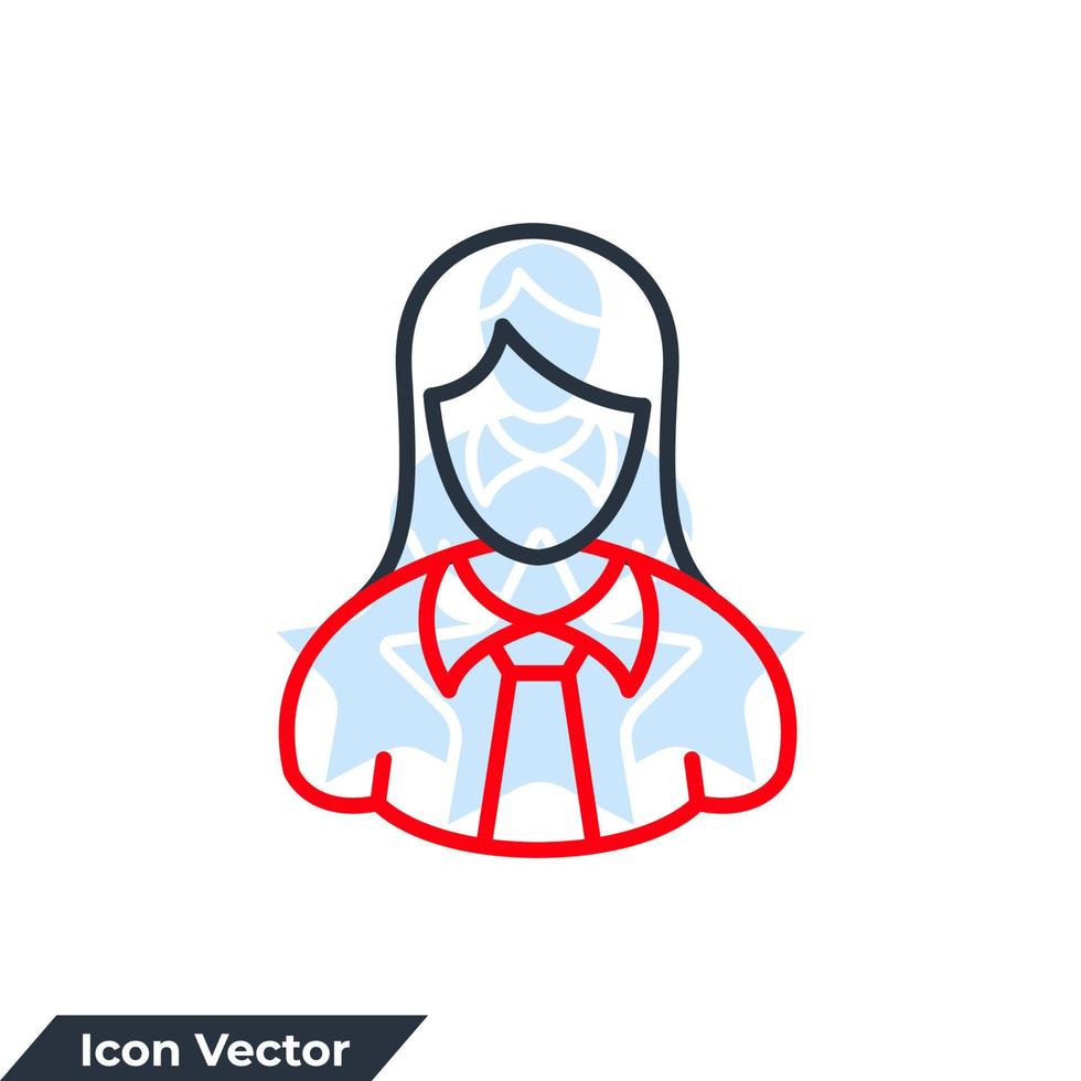 illustration vectorielle de femme d'affaires icône logo. modèle de symbole féminin avatar pour la collection de conception graphique et web vecteur