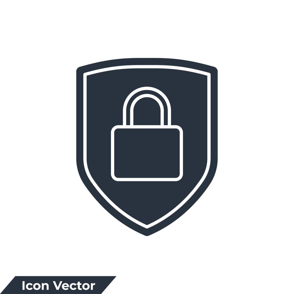 bouclier et cadenas icône logo illustration vectorielle. modèle de symbole de sécurité pour la collection de conception graphique et web vecteur