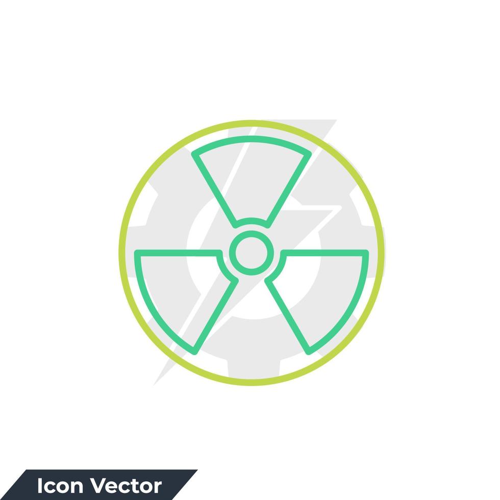 illustration vectorielle du logo de l'icône de l'énergie nucléaire. modèle de symbole de rayonnement pour la collection de conception graphique et web vecteur