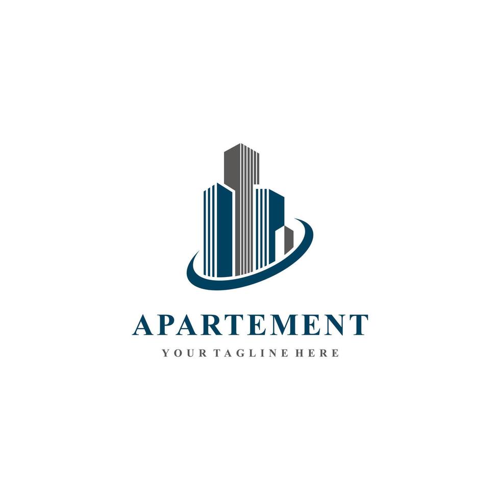 logo de l'appartement - illustration vectorielle, conception de l'emblème de l'appartement sur fond blanc. adapté à vos besoins de conception, logo, illustration, animation, etc. vecteur
