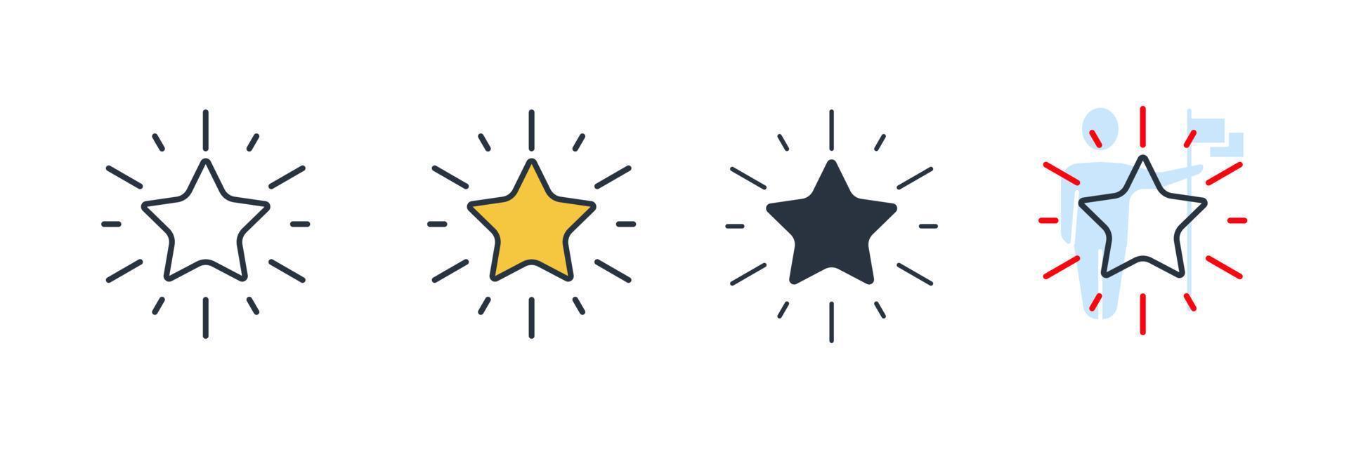 illustration vectorielle du logo icône étoile brillante. modèle de symbole d'excellence pour la collection de conception graphique et web vecteur
