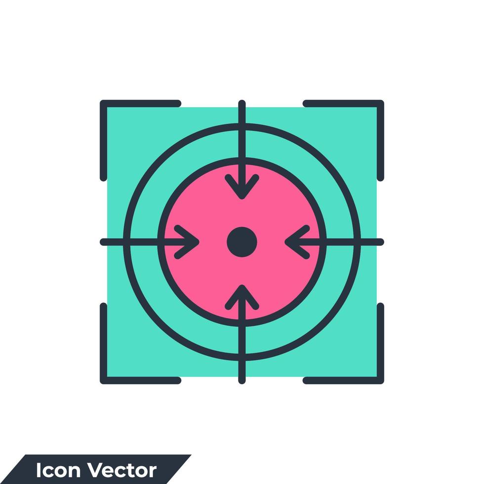 mise au point icône logo illustration vectorielle. modèle de symbole cible pour la collection de conception graphique et web vecteur