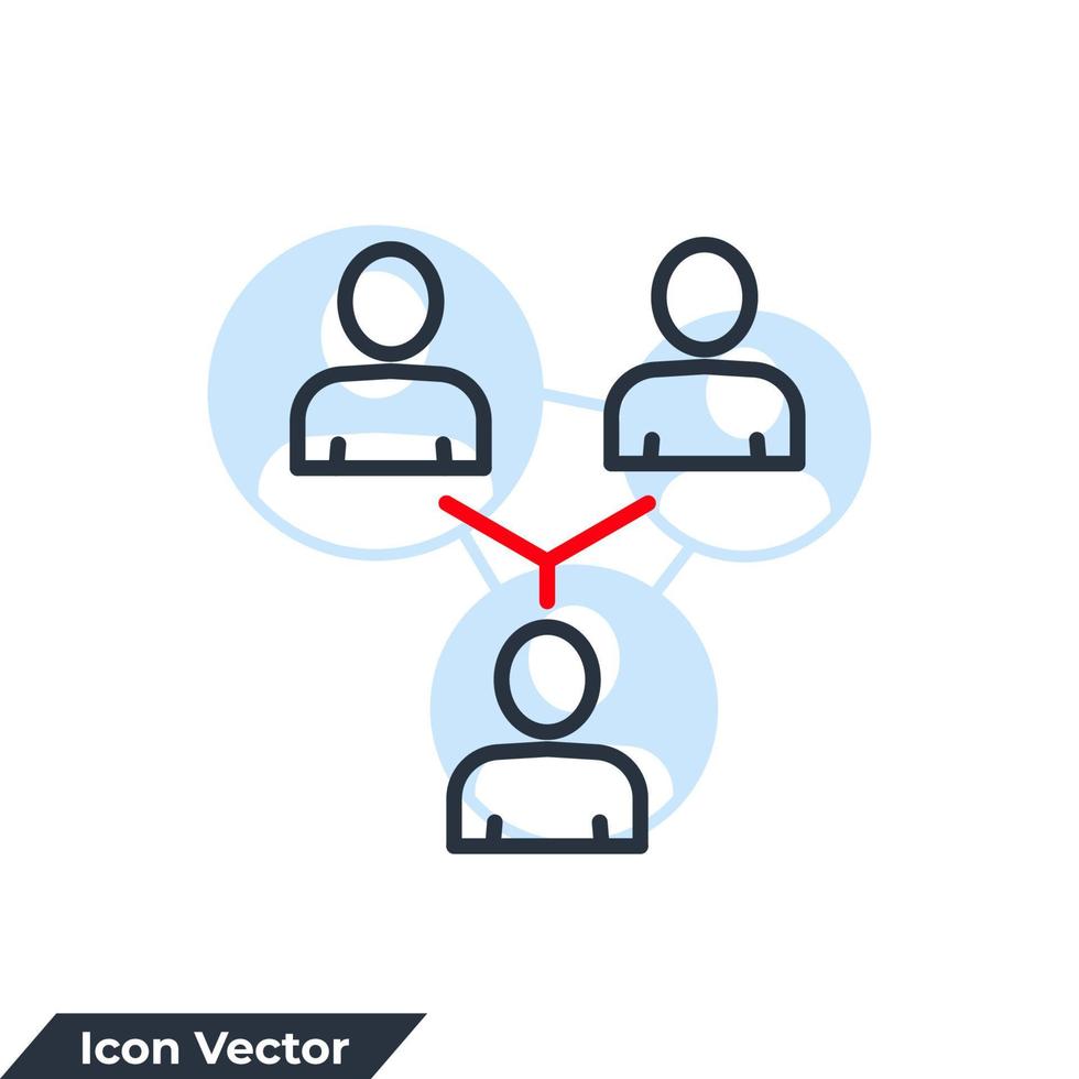 illustration vectorielle de communication icône logo. modèle de symbole de personnes de connexion pour la collection de conception graphique et web vecteur