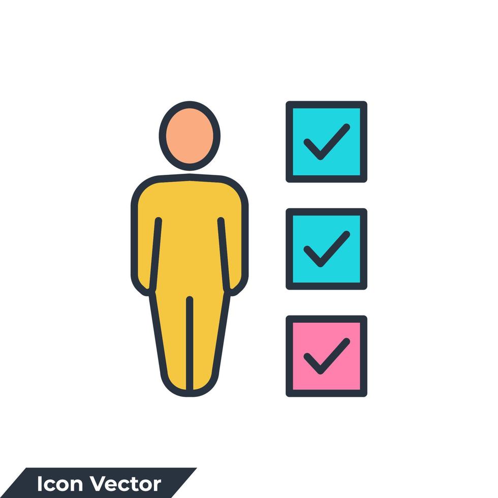 candidat icône logo illustration vectorielle. modèle de symbole de sélection pour la collection de conception graphique et web vecteur