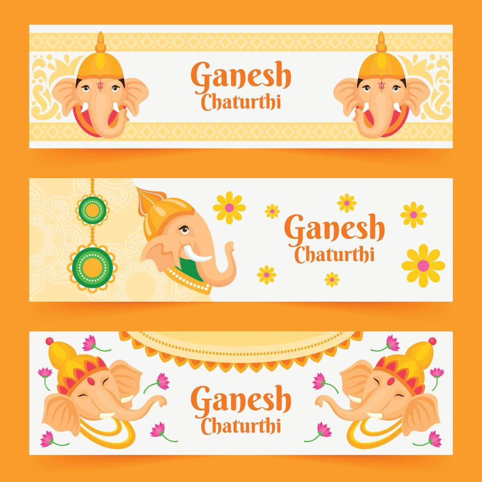 bannières de ganesh chaturthi vecteur