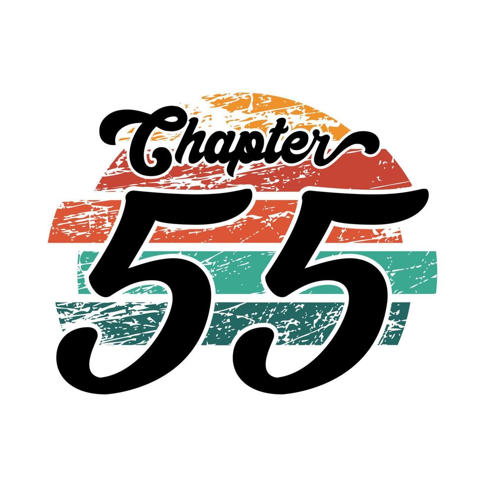 chapitre 55 design vintage, conception de typographie cinquante-cinq anniversaire vecteur
