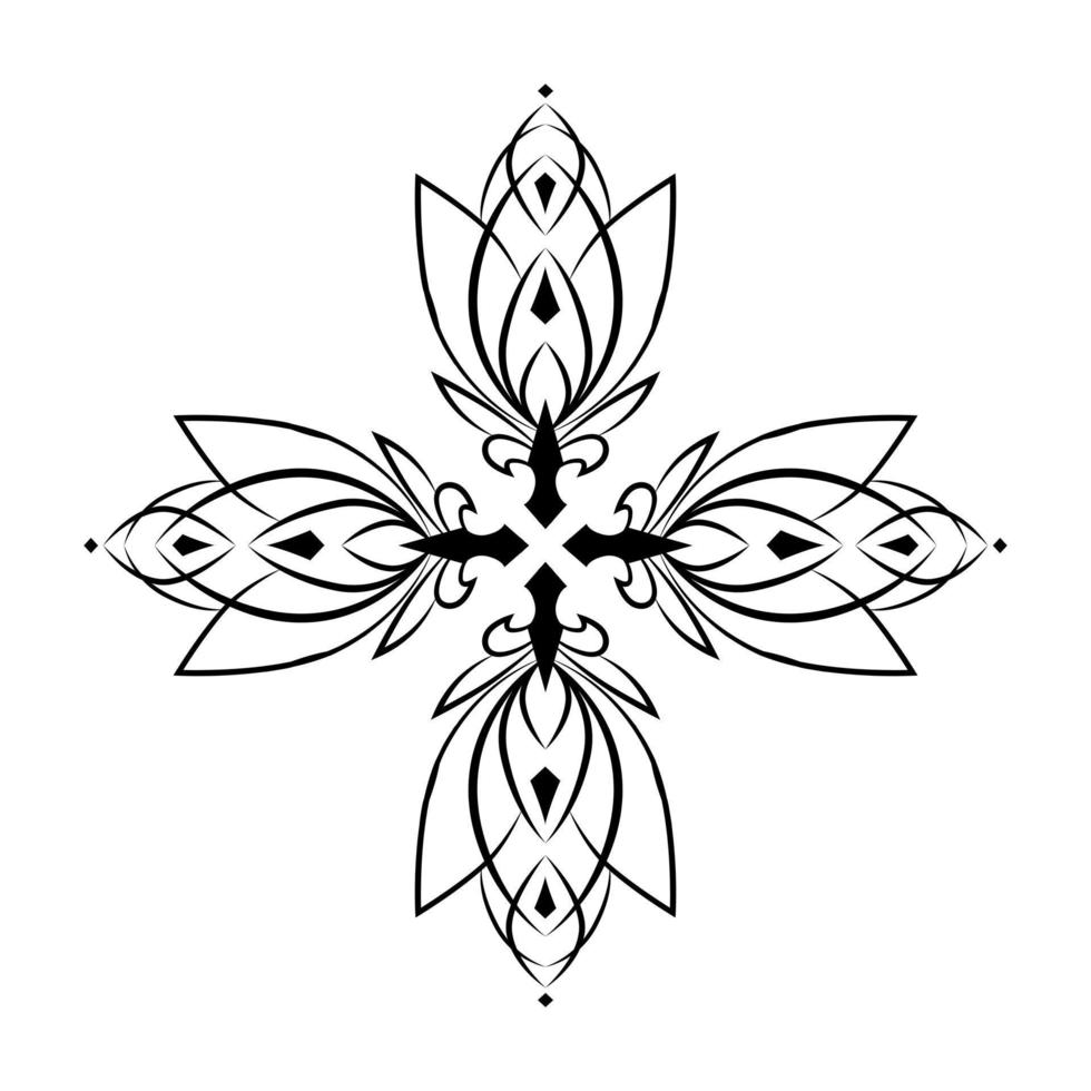 élément de vecteur d'ornement graphique floral. lys, lotus. pour tatouage, logo, emblème, icône