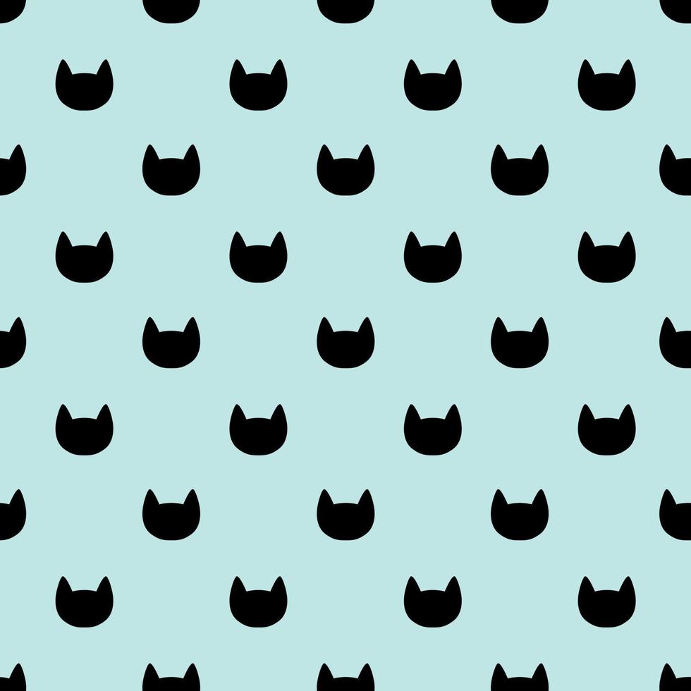 modèle sans couture de têtes de chats. fond graphique bleu et noir. vecteur