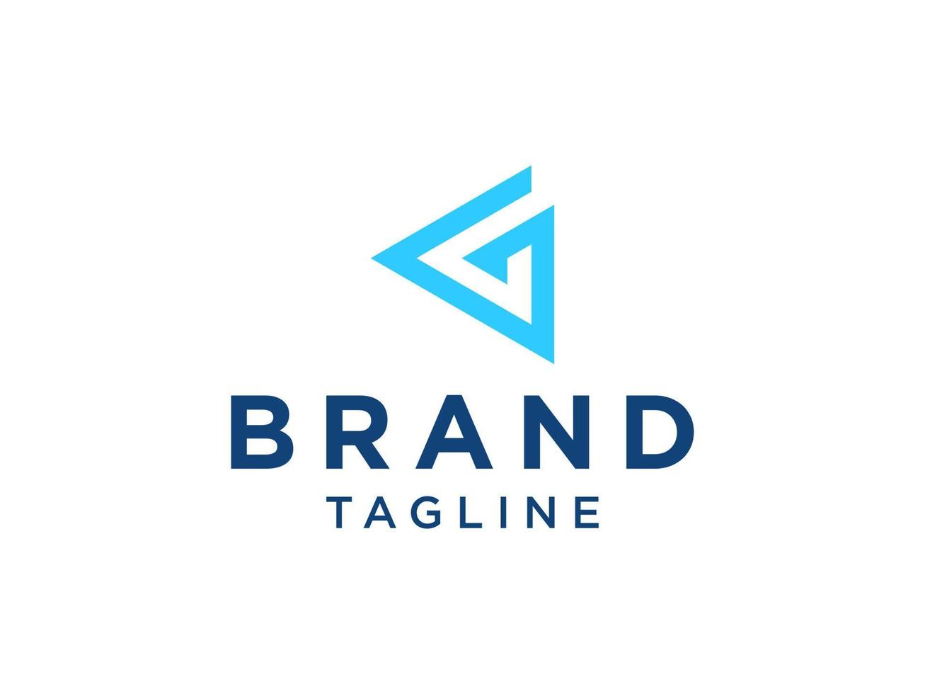 logo de la lettre initiale g. style origami géométrique bleu isolé sur fond blanc. utilisable pour les logos d'entreprise et de marque. élément de modèle de conception de logo vectoriel plat.