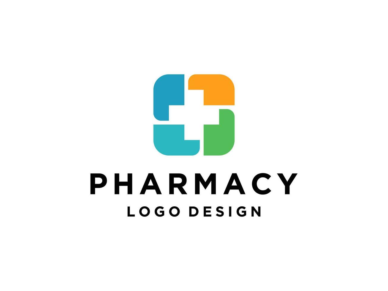 inspiration de conception de logo de modèle d'hôpital médical de pharmacie de croix artistique. utilisable pour les logos d'entreprise et de marque. élément de modèle de conception de logo vectoriel plat.