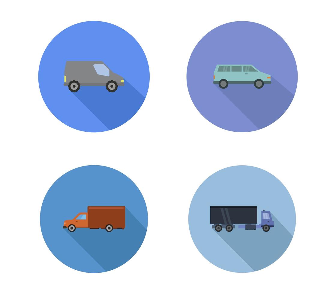 ensemble d'icônes de transport plat vecteur