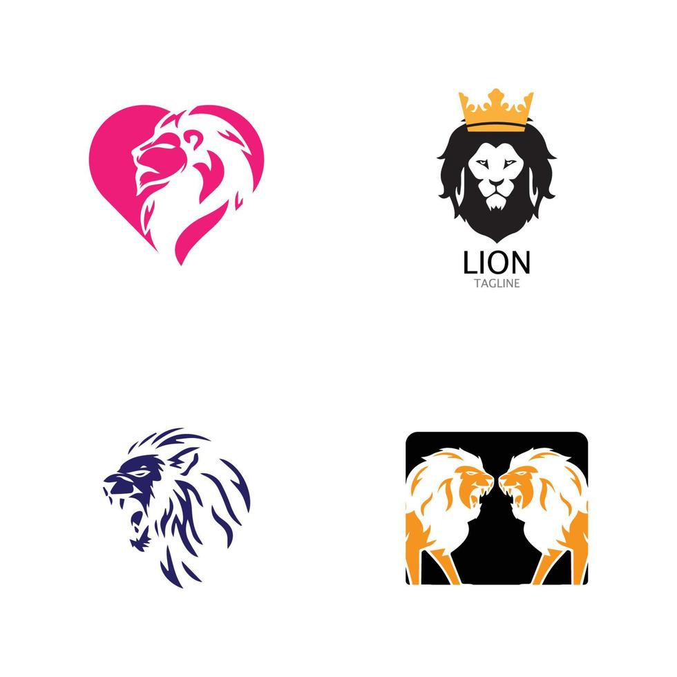 icône de vecteur de modèle de logo tête de lion